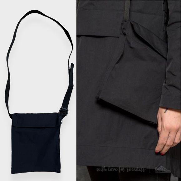 Nike Cargo Parka Small Black Waterproof Long Hooded Rain Jacket Cinch Waist - Picture 4 of 15